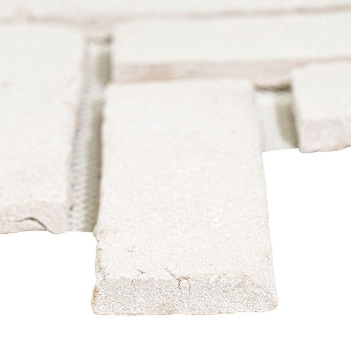 Brick MSI - BrickStaks® - Alpine White Clay Brick Herringbone MSI