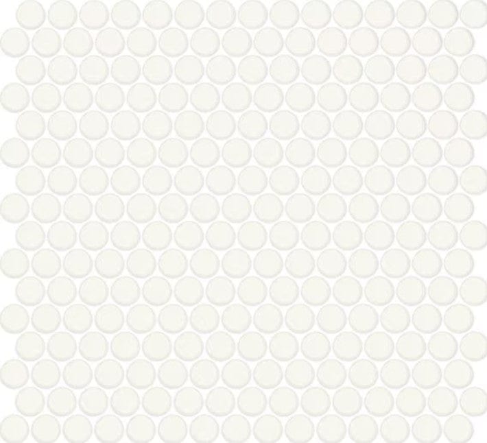 Ceramic Tile Daltile - Color Wheel Mosaic - Matte Arctic White Penny Round Mosaic Daltile