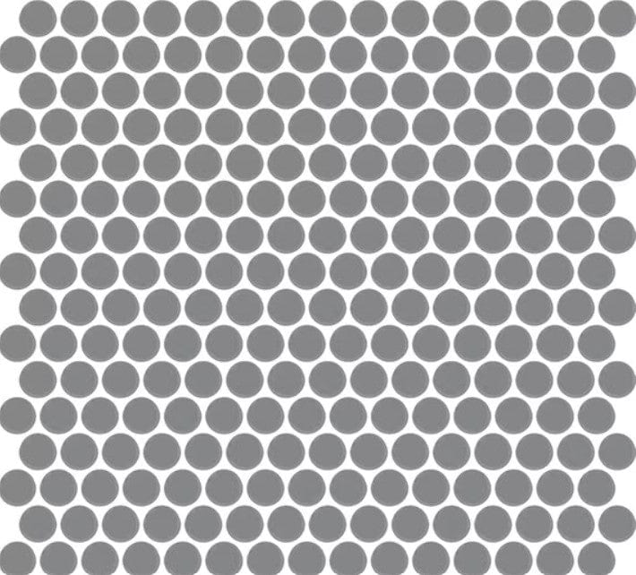 Ceramic Tile Daltile - Color Wheel Mosaic - Matte Suede Gray Penny Round Mosaic Box Daltile