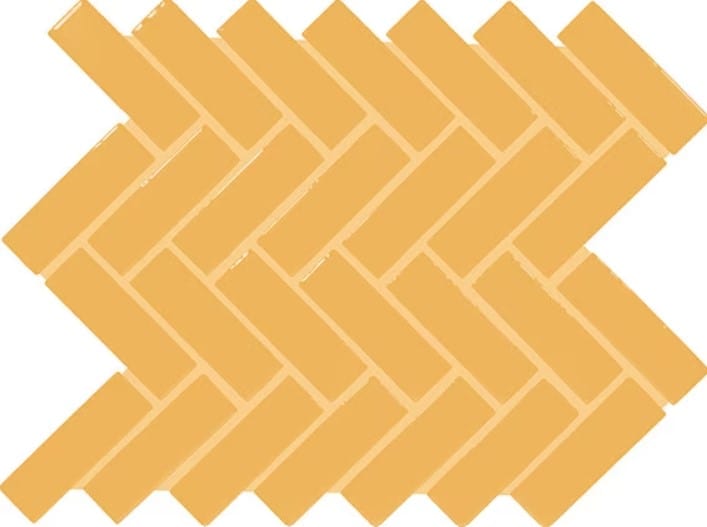 Ceramic Tile Daltile - Color Wheel Mosaic - Mustard 1x3 Herringbone Box Daltile