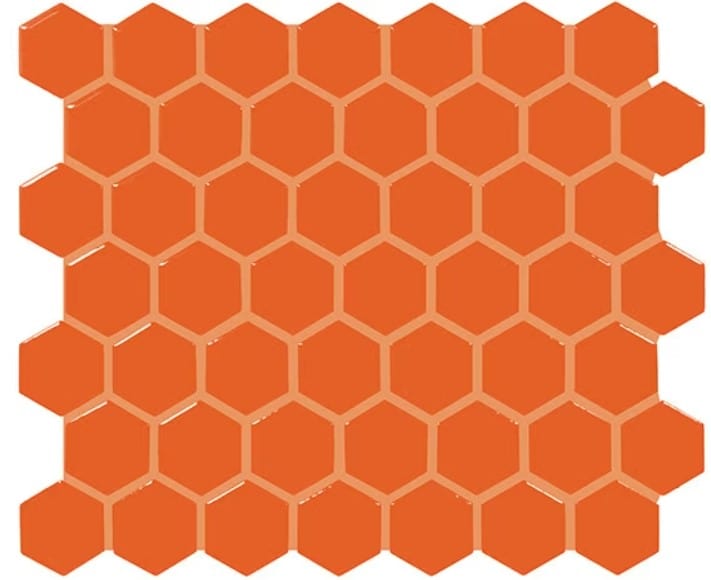 Ceramic Tile Daltile - Color Wheel Mosaic - Orange Burst 1.5" Hexagon Daltile