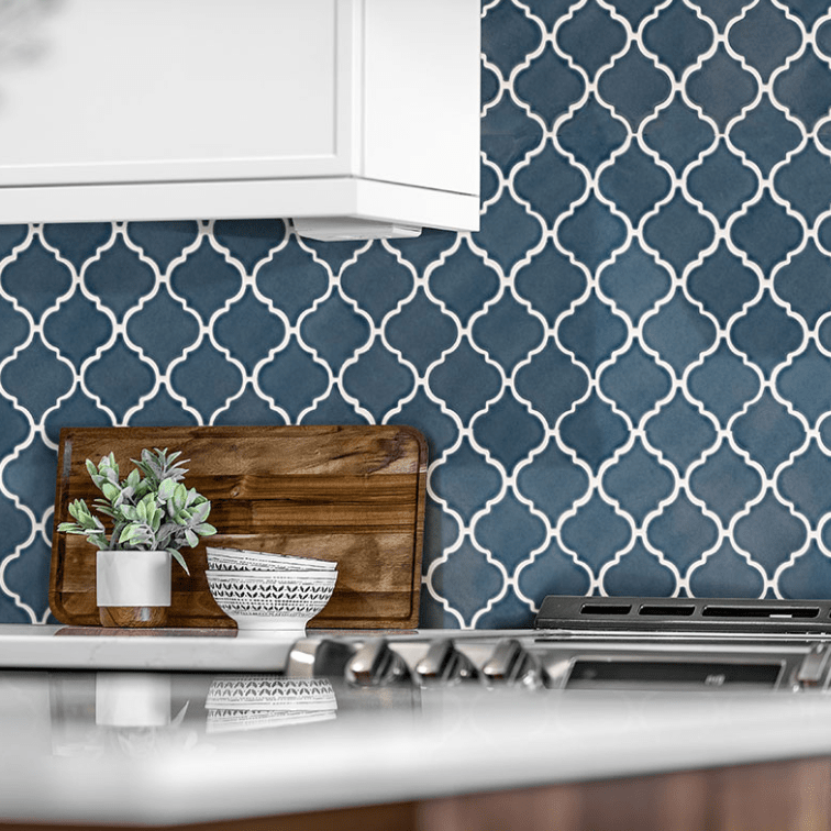 Ceramic Tile MSI - Highland Park - Bay Blue - Arabesque Tile MSI International