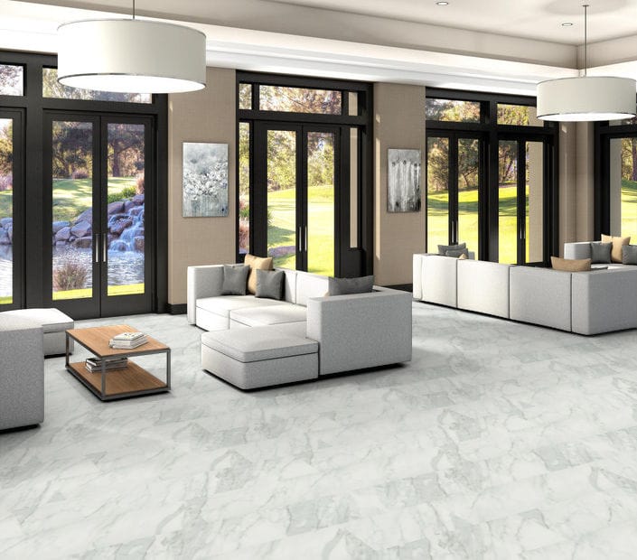 Luxury Vinyl Plank Philadelphia Commercial - Obelisk Glue Down - Carrara White - Luxury Vinyl Plank Shaw