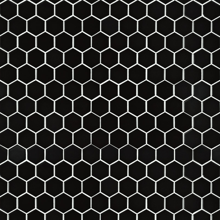 Porcelain Tile MSI - Domino - Black Matte - 2" Hexagon Mosaic Tile MSI International