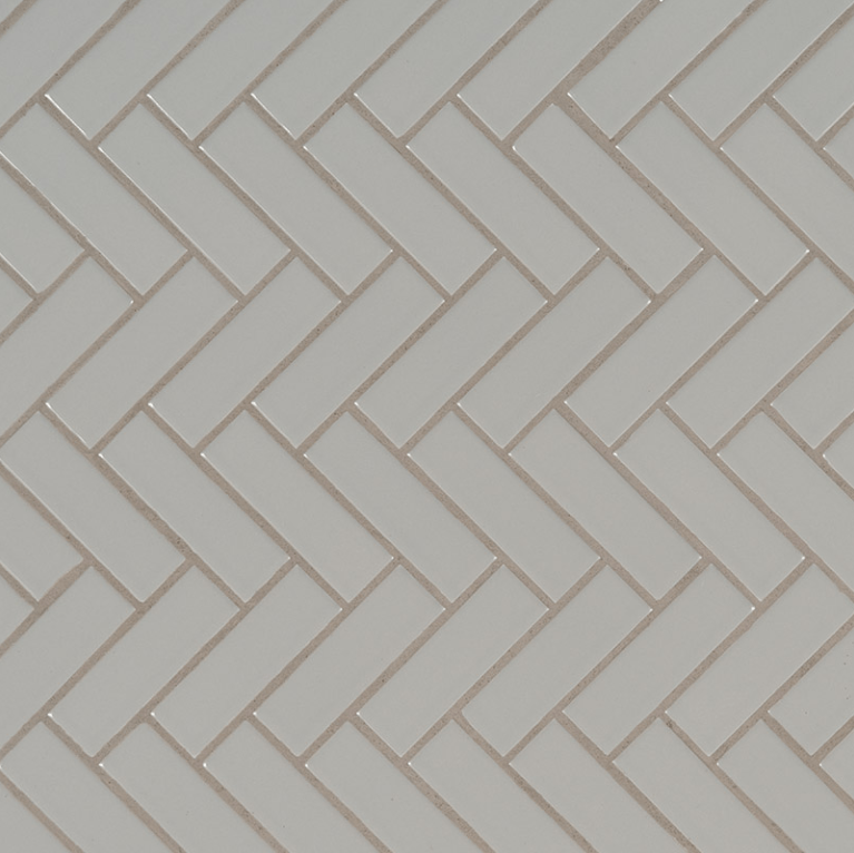 Porcelain Tile MSI - Domino - Gray Glossy - Herringbone Mosaic MSI International