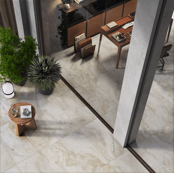 Porcelain Tile MSI - Livingstyle - Travertino - Porcelain Tile - 18x36 MSI