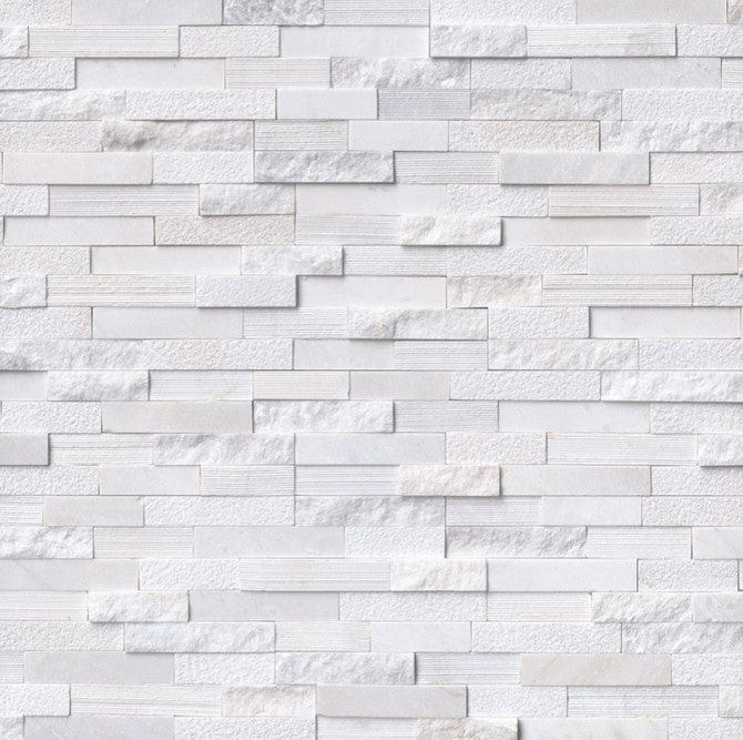 Stacked Stone MSI - RockMount Stacked Stone - Arctic White Multi Finish Panel 6x24 MSI