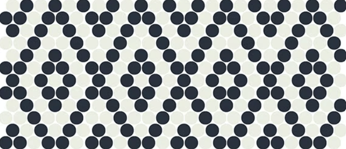 Tile Daltile - Keystones - Arctic White/Black Penny Rounds DK28 Daltile