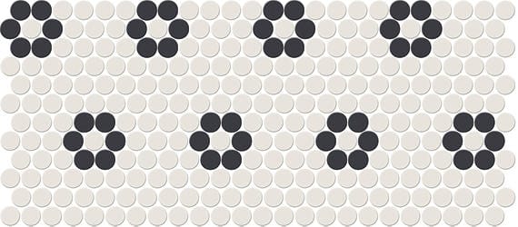 Tile Daltile - Keystones - Arctic White/Black Penny Rounds DK29 Daltile