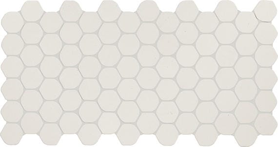 Tile Daltile - Keystones - Artic White Organic 2" Hexagon Mosaic Daltile