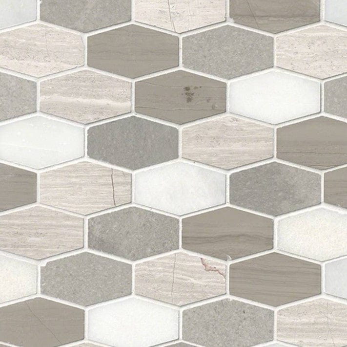 Tile MSI - Bellagio Blend Elongated Hexagon Mosaic Tile Box MSI