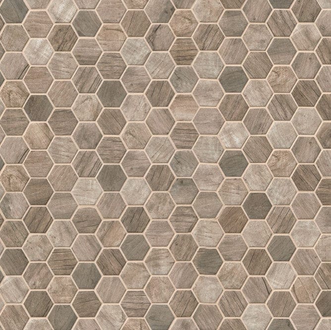 Tile MSI - Driftwood Hexagon Mosaic Tile MSI