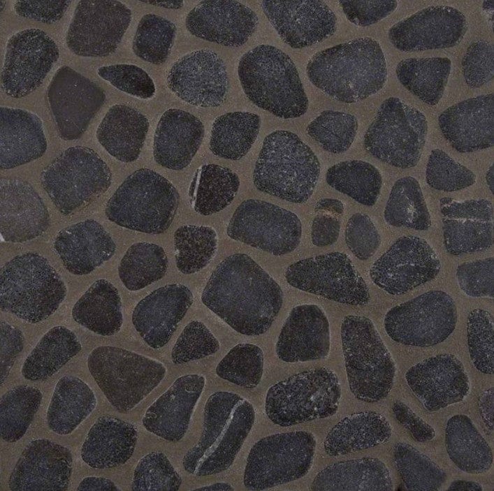Tile MSI - Rio Lago - Black Marble Pebbles Tumbled Pattern 10mm MSI