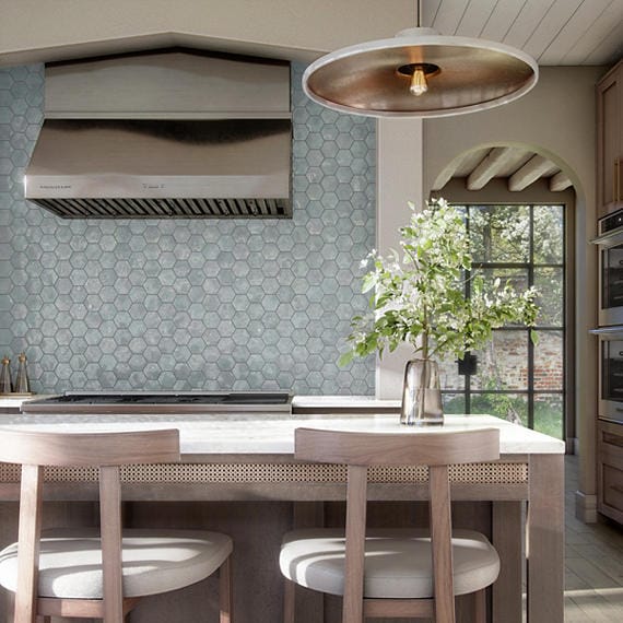 Wall Tile Daltile - Mesmerist - Whimsy 4" Hexagon Undulated - Wall Tile Daltile