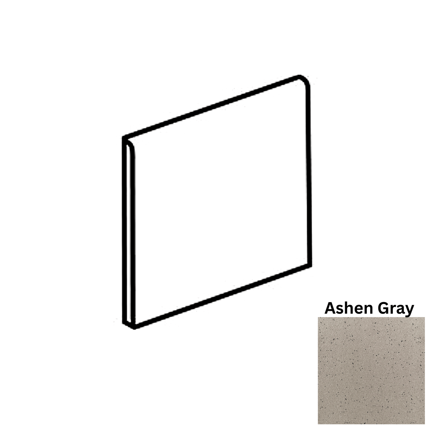 Accessory Daltile - Quarry Textures - Ashen Gray - Q1665 Bullnose Abrasive Daltile