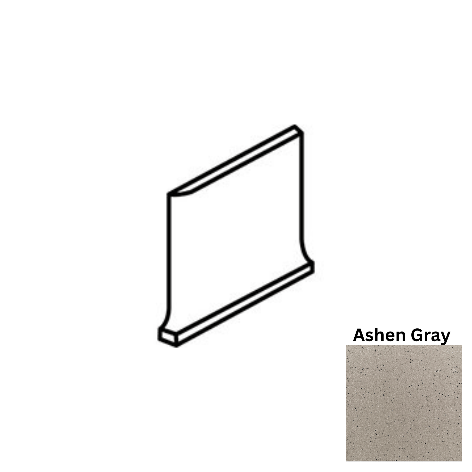 Accessory Daltile - Quarry Textures - Ashen Gray - QCR3565 Cove BC Right Matte Daltile