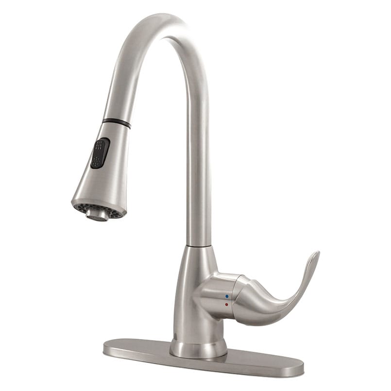 Bathroom Faucet MSI - 1 Handle Pull-Down Sprayer Kitchen Faucet - 803 Brushed Nickel MSI