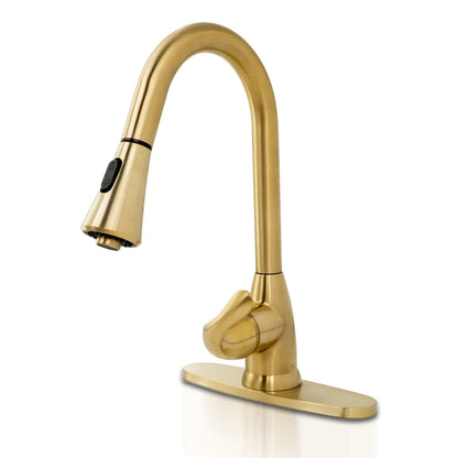 Bathroom Faucet MSI - 1 Handle Pull-Down Sprayer Kitchen Faucet - 803 Gold MSI