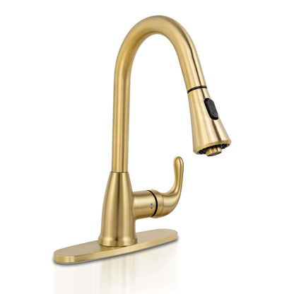 Bathroom Faucet MSI - 1 Handle Pull-Down Sprayer Kitchen Faucet - 803 Gold MSI