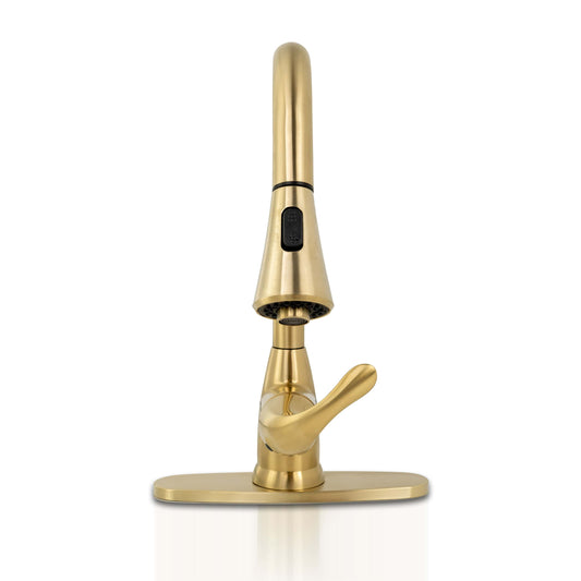 Bathroom Faucet MSI - 1 Handle Pull-Down Sprayer Kitchen Faucet - 803 Gold MSI