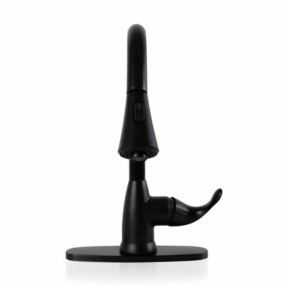 Bathroom Faucet MSI - 1-Handle Pull-Down Sprayer Kitchen Faucet with Deckplate - 803 Matte Black MSI