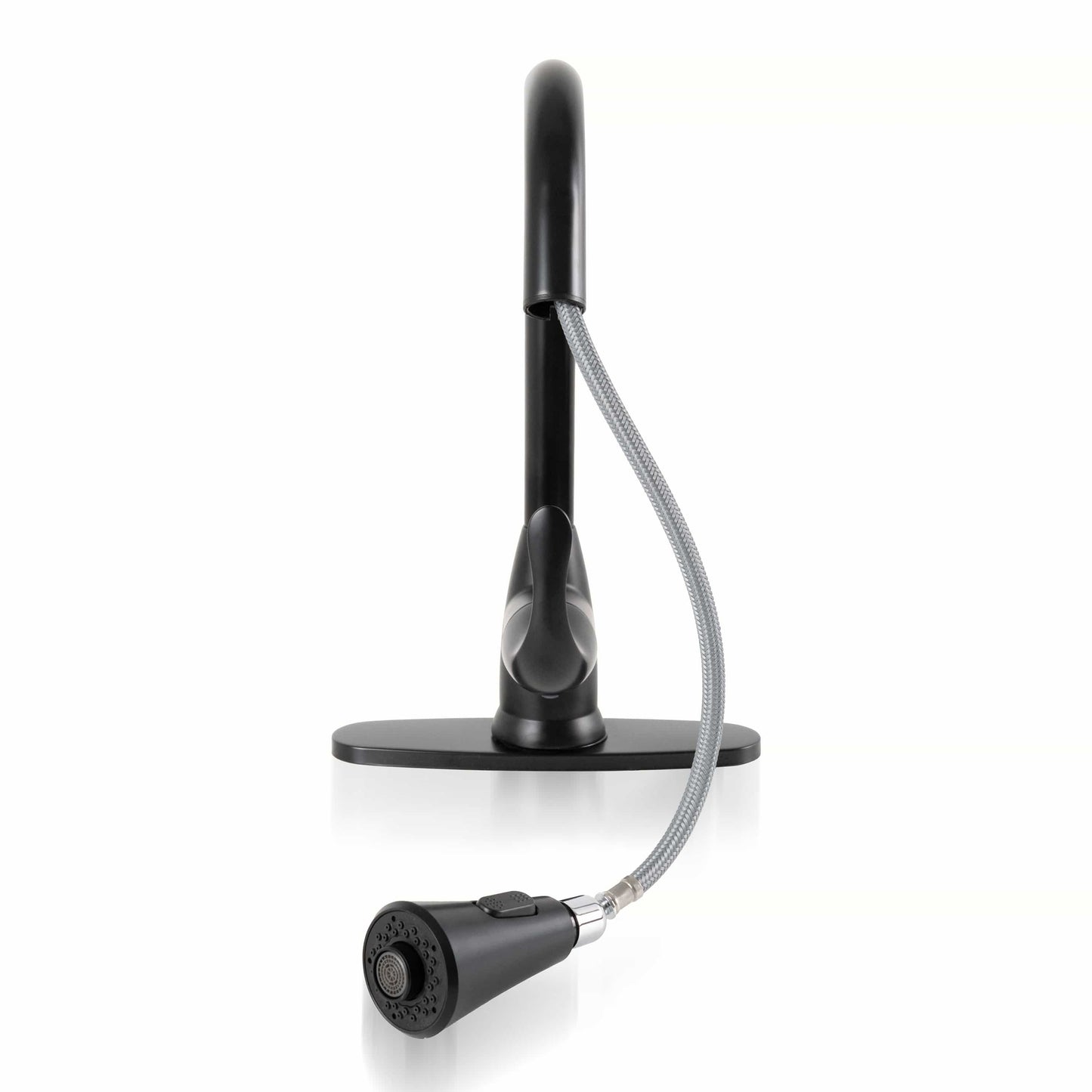 Bathroom Faucet MSI - 1-Handle Pull-Down Sprayer Kitchen Faucet with Deckplate - 803 Matte Black MSI