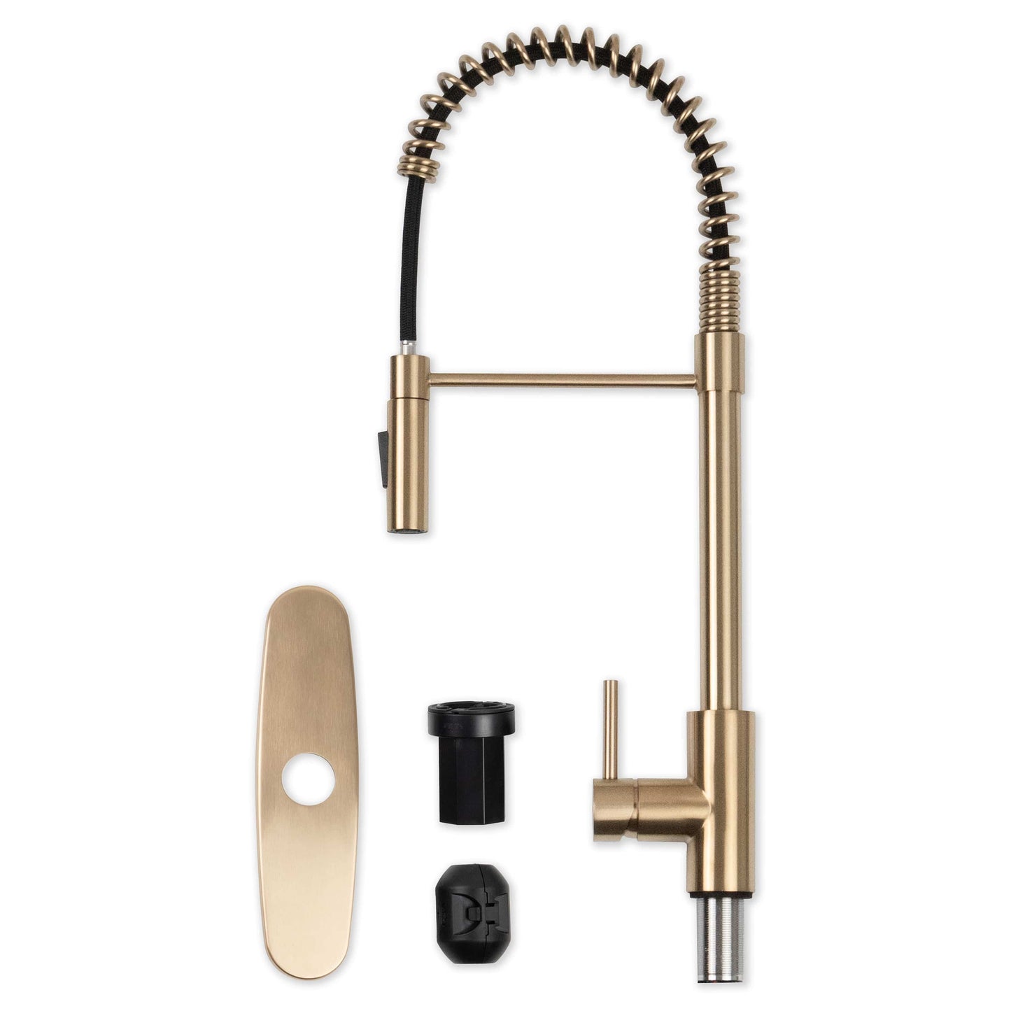 Bathroom Faucet MSI - 1-Handle Pull-Down Sprayer Kitchen Faucet with deckplate - 804 Gold MSI