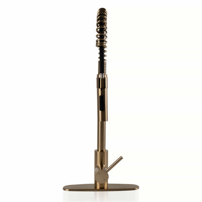 Bathroom Faucet MSI - 1-Handle Pull-Down Sprayer Kitchen Faucet with deckplate - 804 Gold MSI