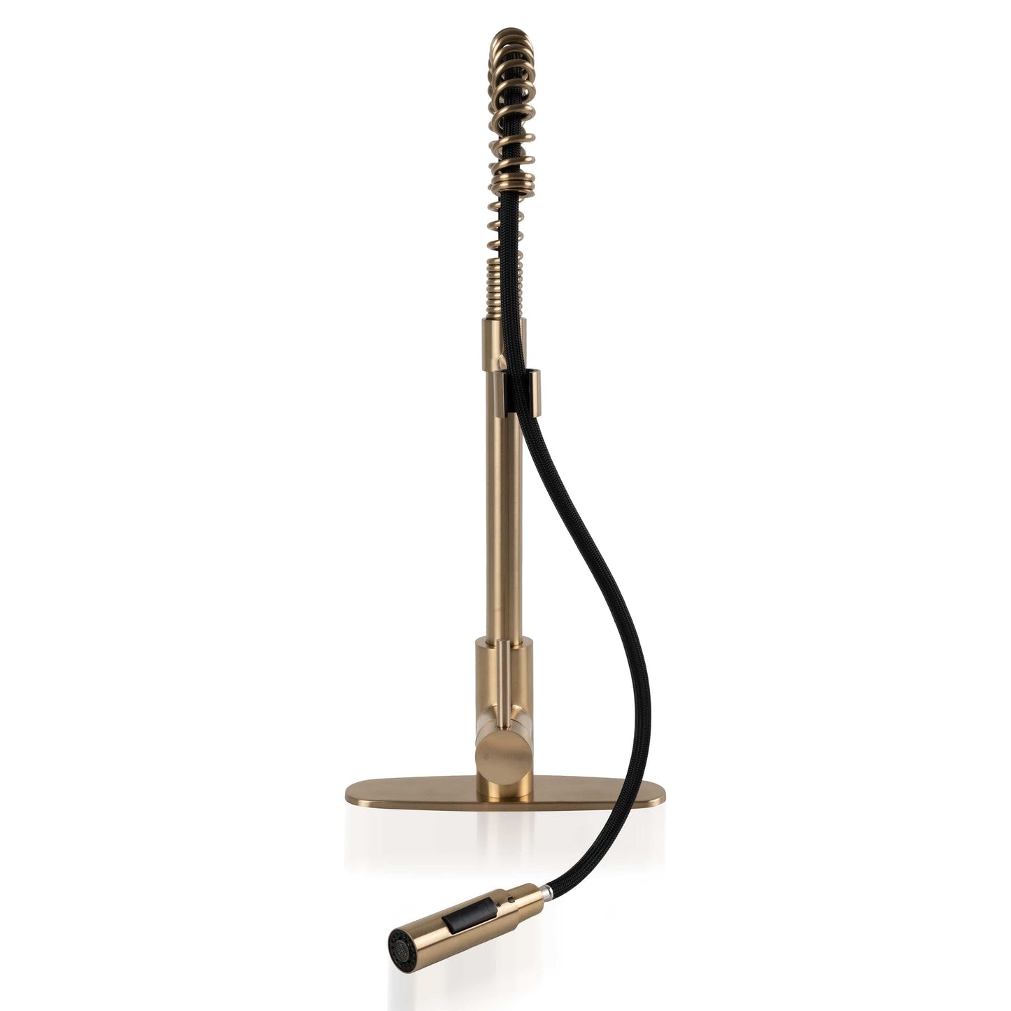 Bathroom Faucet MSI - 1-Handle Pull-Down Sprayer Kitchen Faucet with deckplate - 804 Gold MSI