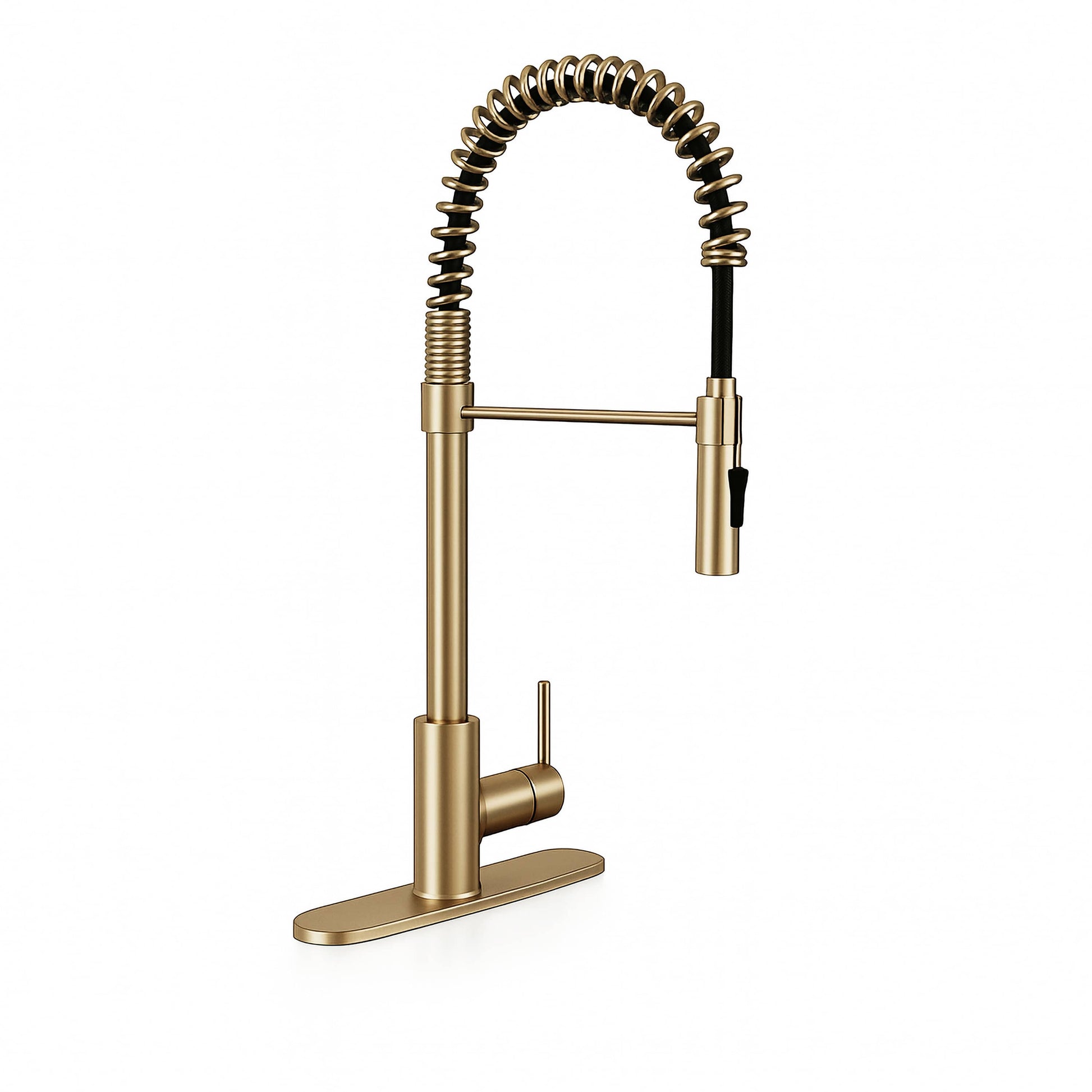 Bathroom Faucet MSI - 1-Handle Pull-Down Sprayer Kitchen Faucet with deckplate - 804 Gold MSI