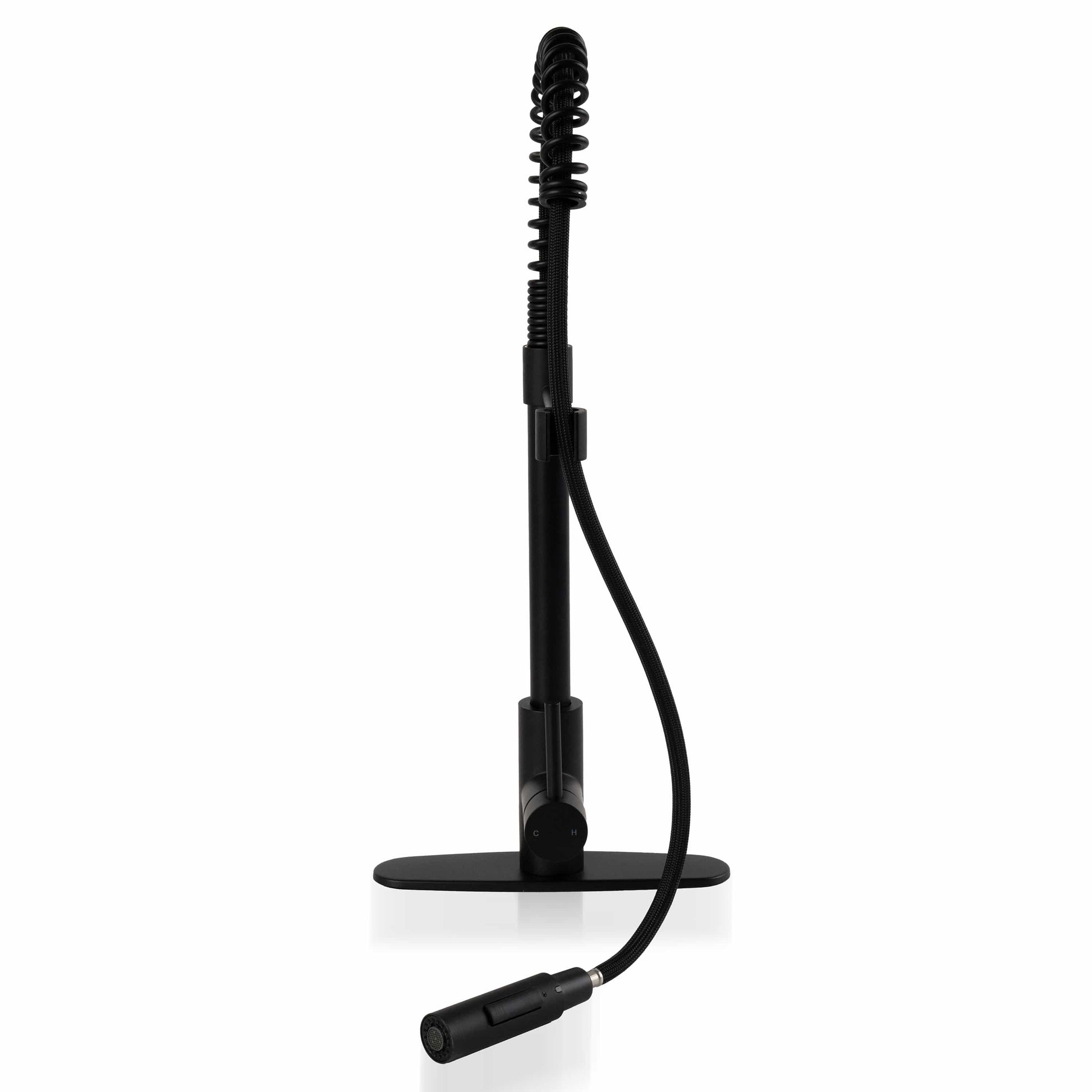 Bathroom Faucet MSI - 1-Handle Pull-Down Sprayer Kitchen Faucet with deckplate - 804 Matte Black MSI