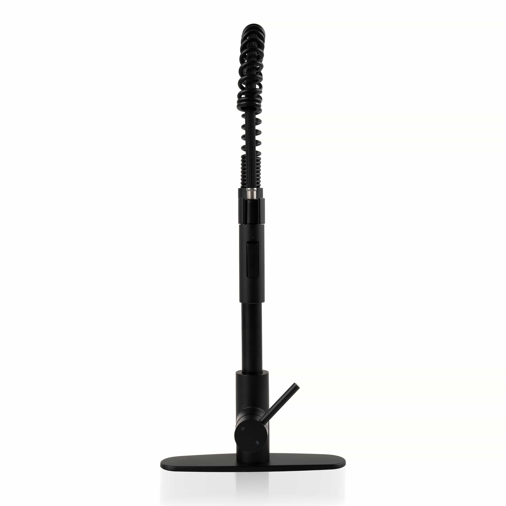 Bathroom Faucet MSI - 1-Handle Pull-Down Sprayer Kitchen Faucet with deckplate - 804 Matte Black MSI