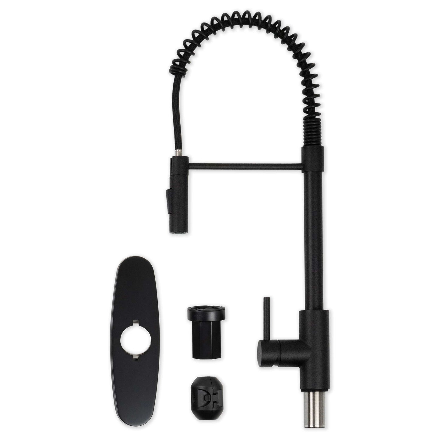Bathroom Faucet MSI - 1-Handle Pull-Down Sprayer Kitchen Faucet with deckplate - 804 Matte Black MSI