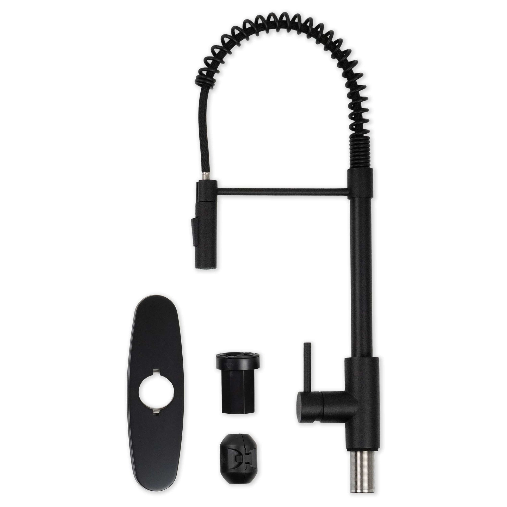 Bathroom Faucet MSI - 1-Handle Pull-Down Sprayer Kitchen Faucet with deckplate - 804 Matte Black MSI