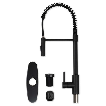 Bathroom Faucet MSI - 1-Handle Pull-Down Sprayer Kitchen Faucet with deckplate - 804 Matte Black MSI