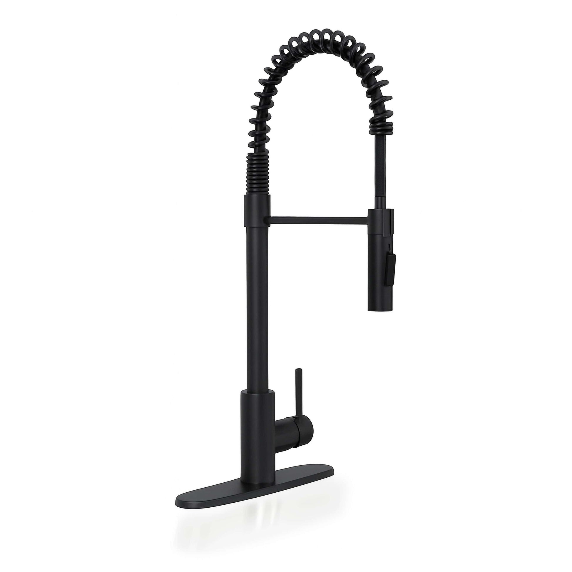 Bathroom Faucet MSI - 1-Handle Pull-Down Sprayer Kitchen Faucet with deckplate - 804 Matte Black MSI