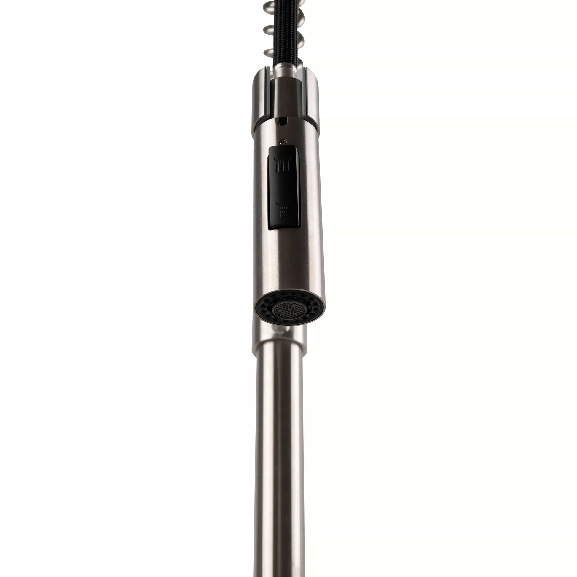 Bathroom Faucet MSI - 1-Handle Pull-Down Sprayer Kitchen Faucet with Deckplate - 804 Nickel-Brushed MSI