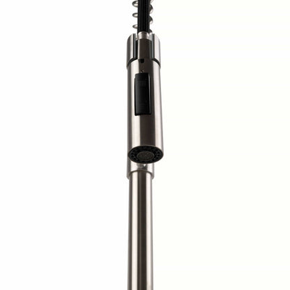 Bathroom Faucet MSI - 1-Handle Pull-Down Sprayer Kitchen Faucet with Deckplate - 804 Nickel-Brushed MSI