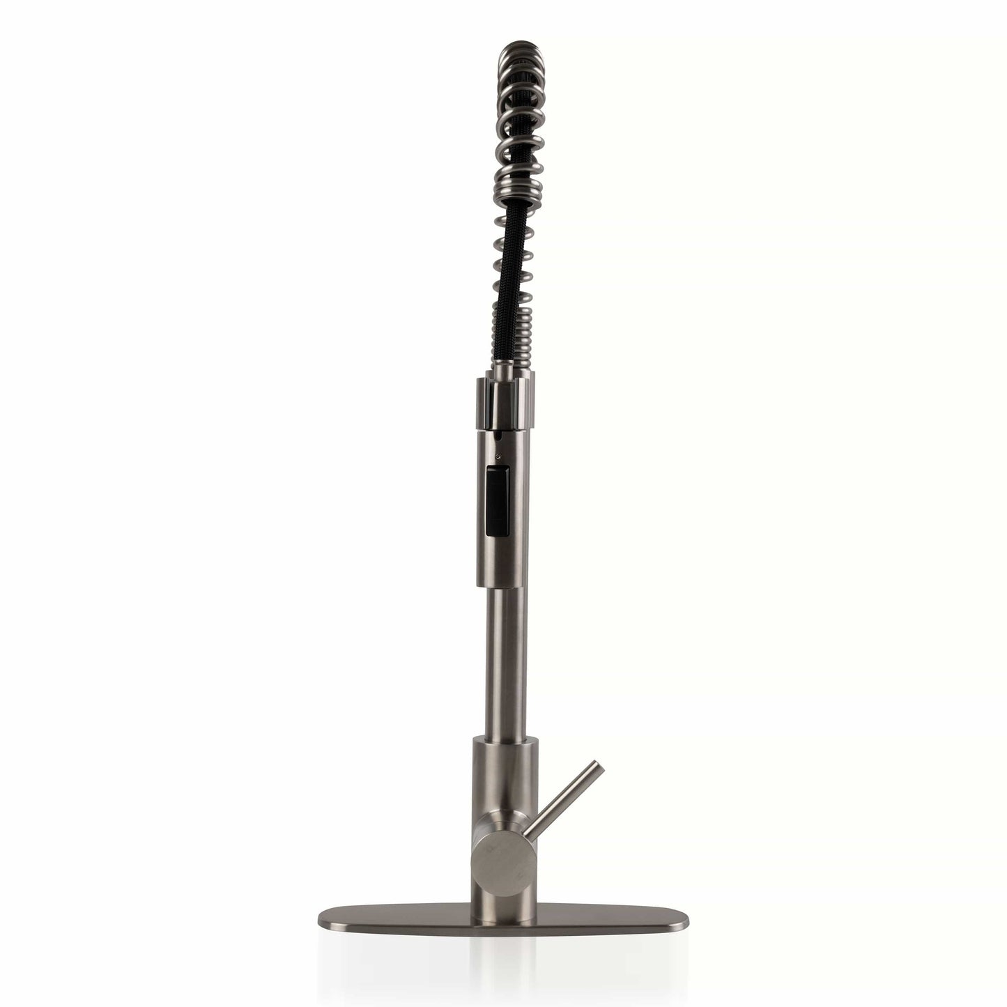 Bathroom Faucet MSI - 1-Handle Pull-Down Sprayer Kitchen Faucet with Deckplate - 804 Nickel-Brushed MSI