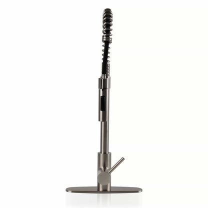 Bathroom Faucet MSI - 1-Handle Pull-Down Sprayer Kitchen Faucet with Deckplate - 804 Nickel-Brushed MSI