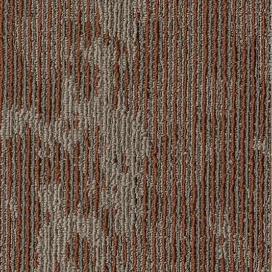 Carpet Tile Aladdin - Rhythmic Wave - Fired Brick - Carpet Tile Box Aladdin
