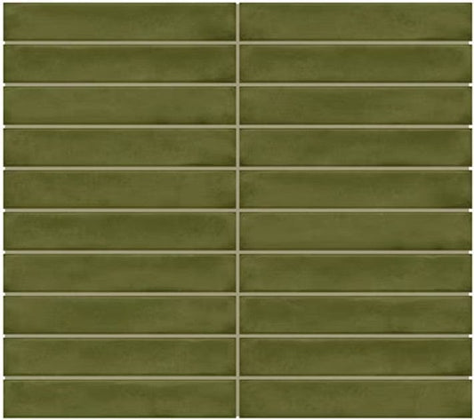 Ceramic Tile Daltile - Artcrafted - Fern 1x6 - Ceramic Mosaic Box Daltile