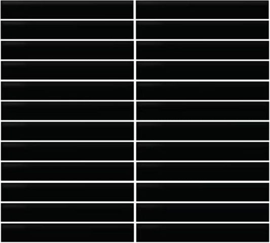 Ceramic Tile Daltile - Color Wheel Mosaic - Black 1 x 6 Straight Joint Mosaic Box Daltile