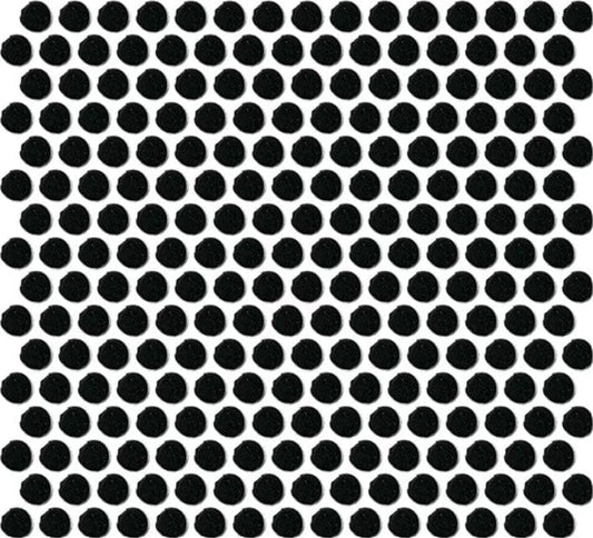 Ceramic Tile Daltile - Color Wheel Mosaic - Black Penny Round Mosaic Box Daltile