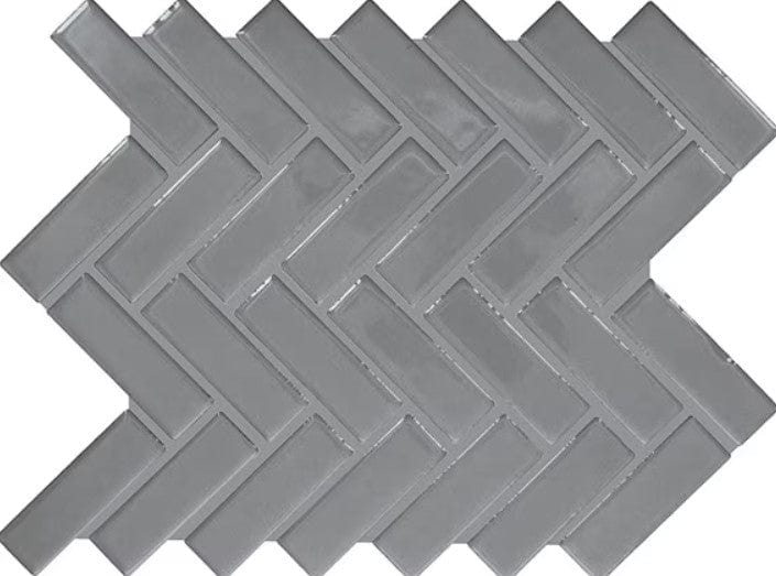 Ceramic Tile Daltile - Color Wheel Mosaic - Matte Suede Gray 1x3 Herringbone Box Daltile