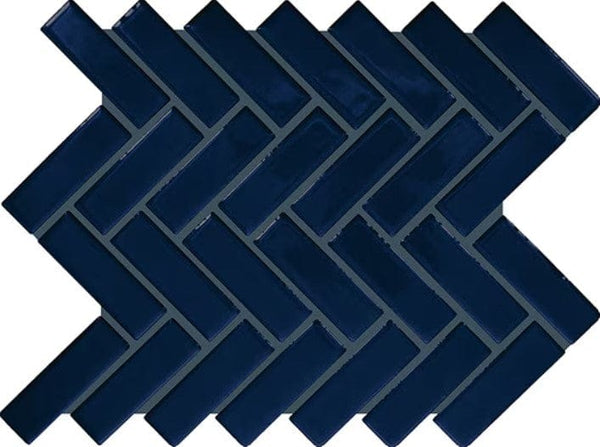 Daltile Color Wheel Mosaic Navy 1x3 Herringbone