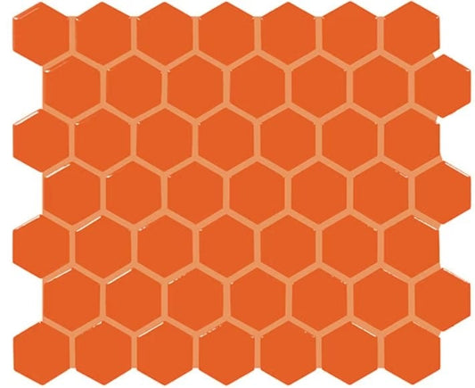 Ceramic Tile Daltile - Color Wheel Mosaic - Orange Burst 1.5" Hexagon Box Daltile