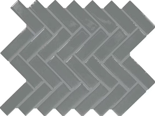 Ceramic Tile Daltile - Color Wheel Mosaic - Suede Gray 1x3 Herringbone Box Daltile