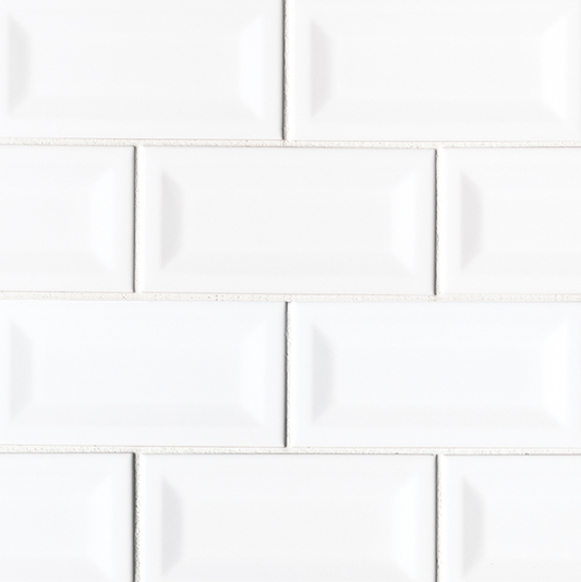 Ceramic Tile MSI - Domino - White Glossy - Inverted Beveled Subway Tile 3x6 Box MSI International