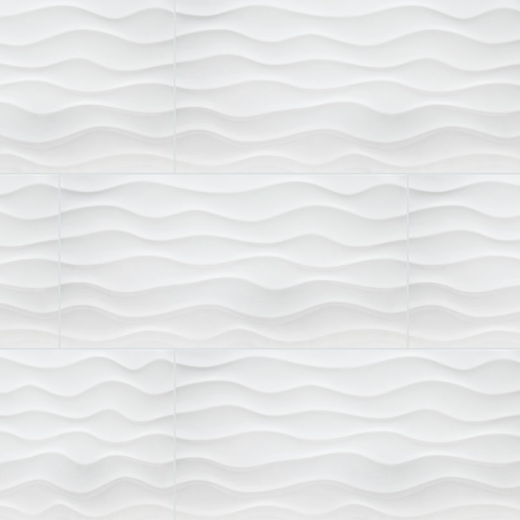 Ceramic Tile MSI - Dymo - Wavy White - Ceramic Tile 12X24 MSI International